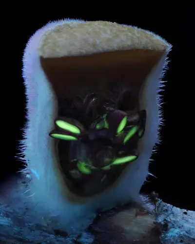 Woolly Bird's Nest Fungus (Nidula niveotomentosa), photo